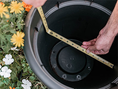 Step 2 Measure container for planter insert diameter